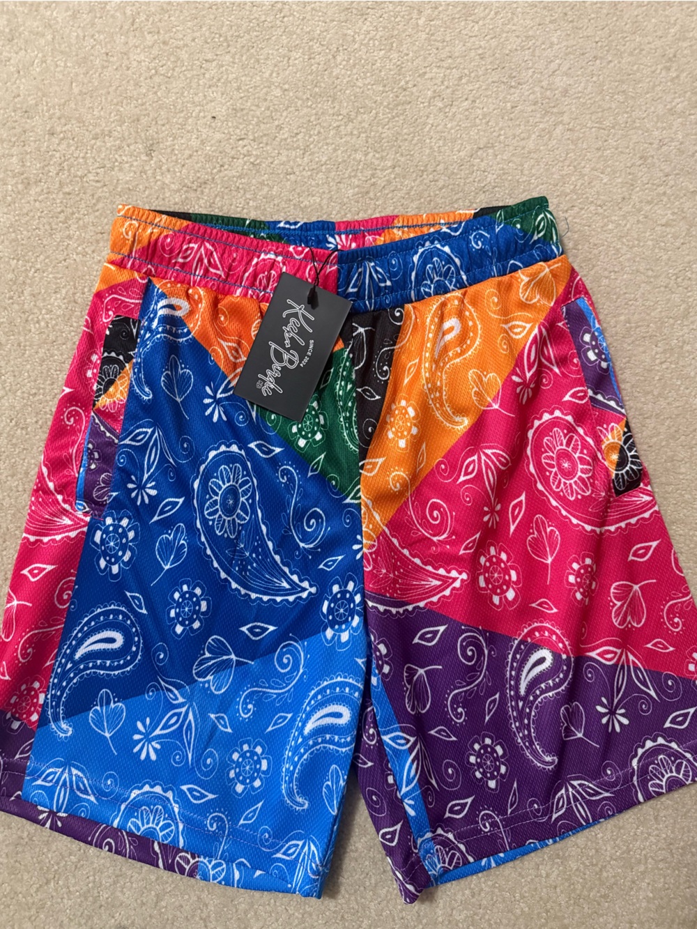 Kids Multi-Color Bandana Print Shorts by KEEK&BIRDIE